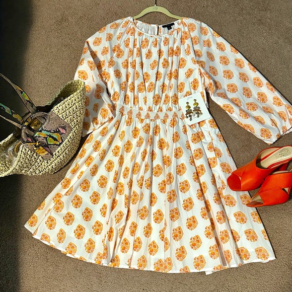 J Crew Smocked-waist mini dress in gathered floral block print XL - Picture 4 of 8